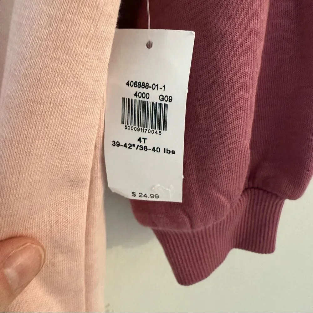 Old Navy Color-Blocked French Terry Hoodie Dress for Toddler Girls 4T Pink
